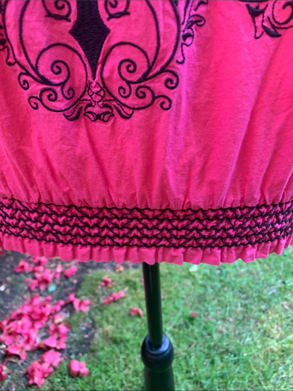 Rock & Roll Cowgirl Pink Short-Sleeve Peasant Blouse with Black Graphic - Picture 5 of 8